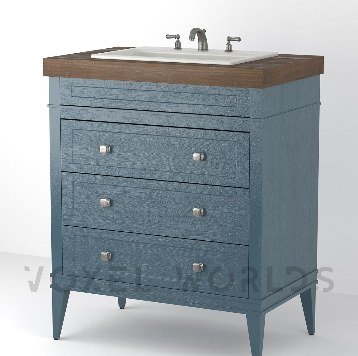 White And Blue Vanity Blue